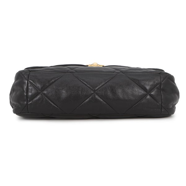 シャネル チェーンショルダーバッグ CHANEL19 ディズヌフ ココマーク マキシ シャイニーラムスキン AS1162 CHANEL 2way 黒