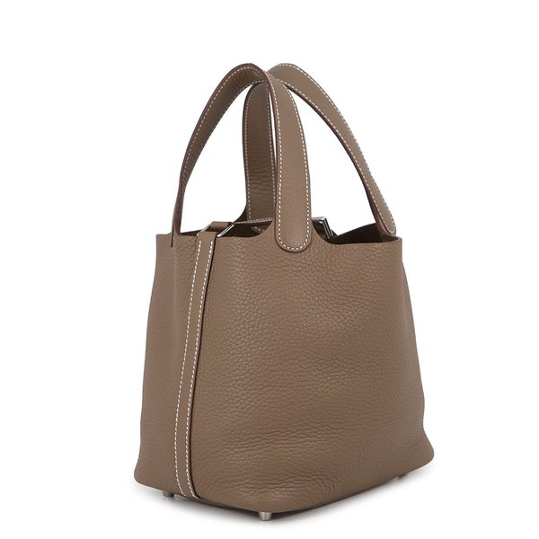エルメス ハンドバッグ ピコタンロックPM エトゥープ/シルバー金具 トリヨンクレマンス K刻印