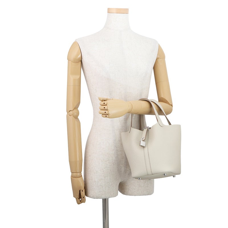 エルメス ハンドバッグ ピコタンロックPM ベトン/シルバー金具 トリヨンクレマンス K刻印 HERMES トートバッグ