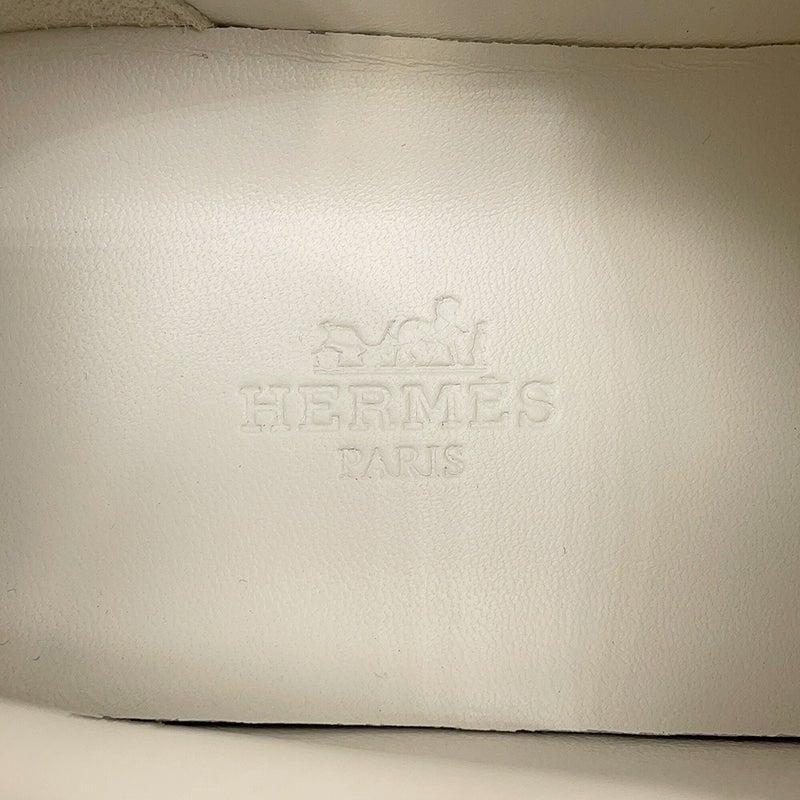 エルメス スニーカー バウンシング カーフレザー スエード レディースサイズ36 HERMES 靴 黒 白