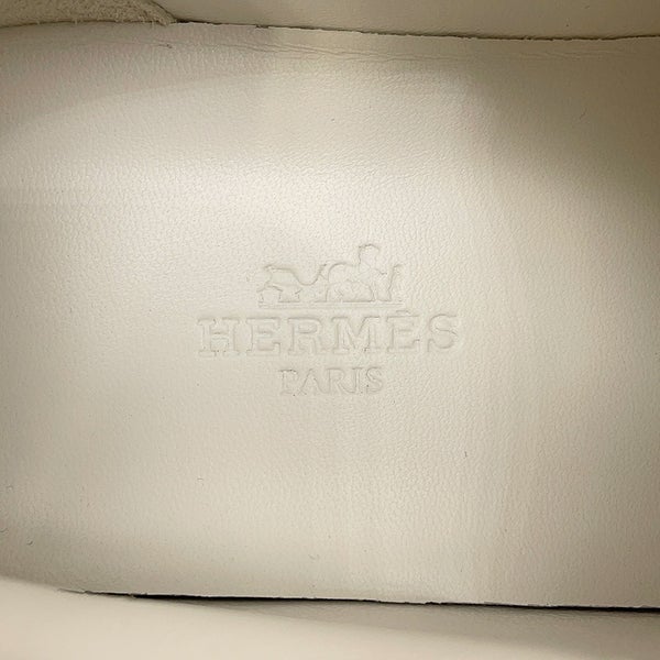 エルメス スニーカー バウンシング カーフレザー スエード レディースサイズ36 HERMES 靴 黒 白