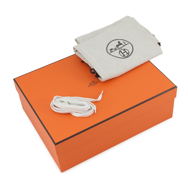 エルメス スニーカー バウンシング カーフレザー スエード レディースサイズ36 HERMES 靴 黒 白