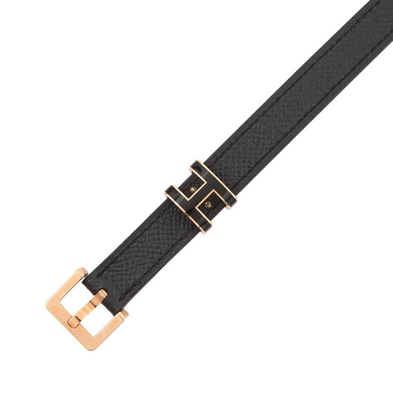 エルメス ポップH ベルト ブラック/ピンクゴールド金具 エプソン Y刻印 サイズ85 HERMES べルト 黒