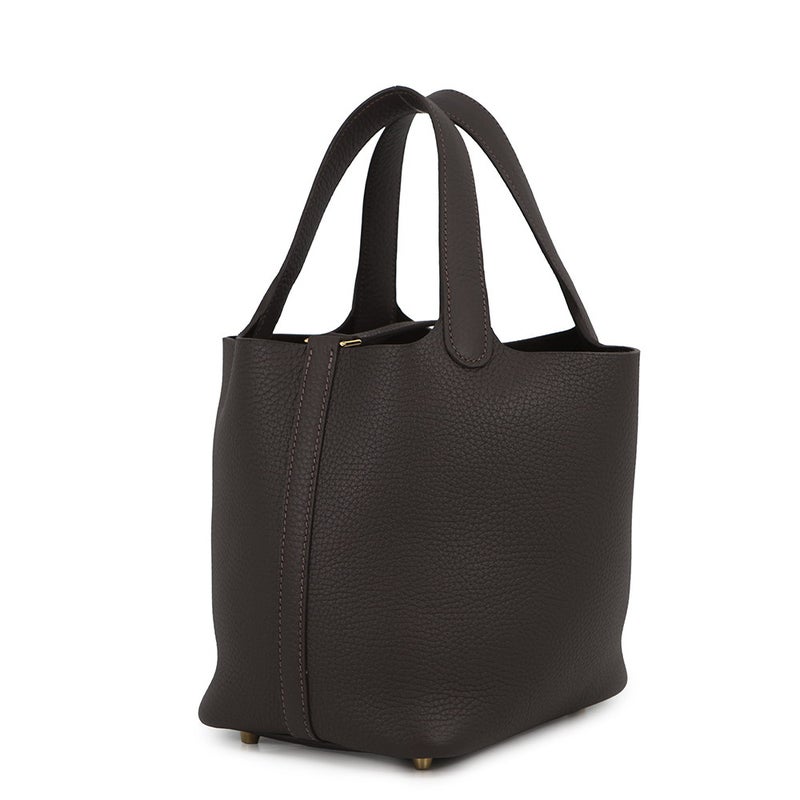 エルメス ハンドバッグ ピコタンロックPM ベブラン/ゴールド金具 トリヨンクレマンス G刻印 HERMES トートバッグ