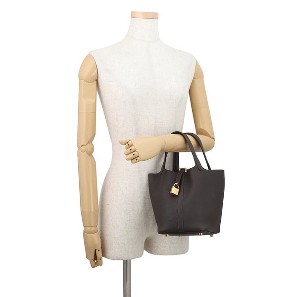 エルメス ハンドバッグ ピコタンロックPM ベブラン/ゴールド金具 トリヨンクレマンス G刻印 HERMES トートバッグ