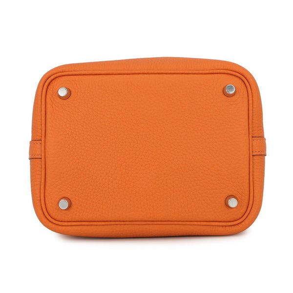 エルメス ハンドバッグ ピコタンロックPM オレンジ/シルバー金具 トリヨンクレマンス W刻印 HERMES トートバッグ