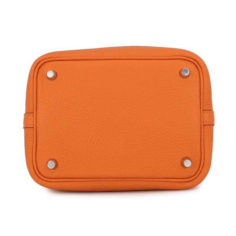 エルメス ハンドバッグ ピコタンロックPM オレンジ/シルバー金具 トリヨンクレマンス W刻印 HERMES トートバッグ