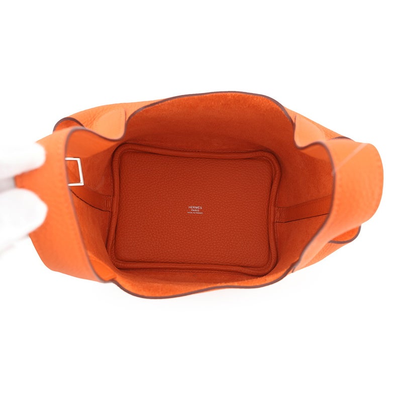 エルメス ハンドバッグ ピコタンロックPM オレンジ/シルバー金具 トリヨンクレマンス W刻印 HERMES トートバッグ