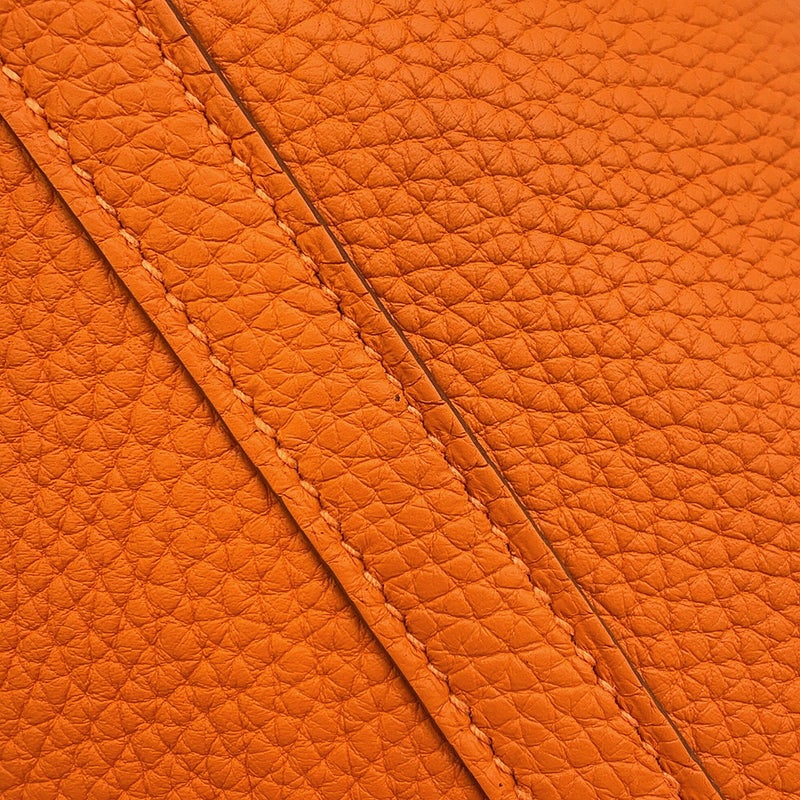 エルメス ハンドバッグ ピコタンロックPM オレンジ/シルバー金具 トリヨンクレマンス W刻印 HERMES トートバッグ