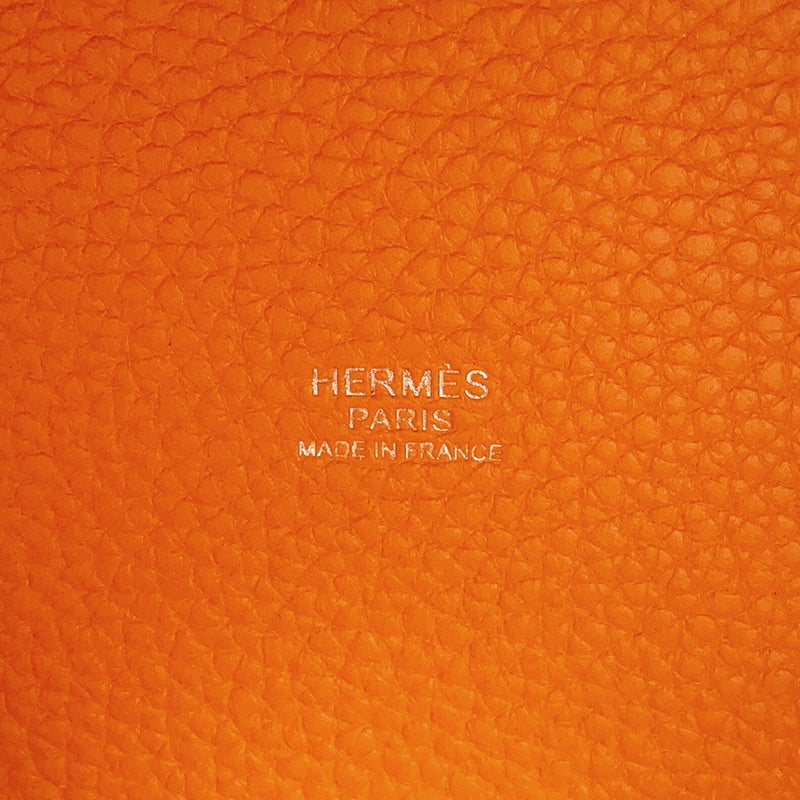 エルメス ハンドバッグ ピコタンロックPM オレンジ/シルバー金具 トリヨンクレマンス W刻印 HERMES トートバッグ
