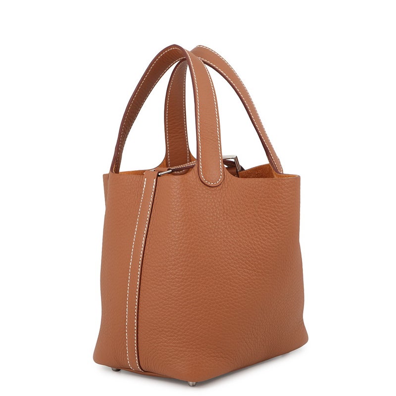 エルメス ハンドバッグ ピコタンロックPM ゴールド/シルバー金具 トリヨンクレマンス G刻印 HERMES