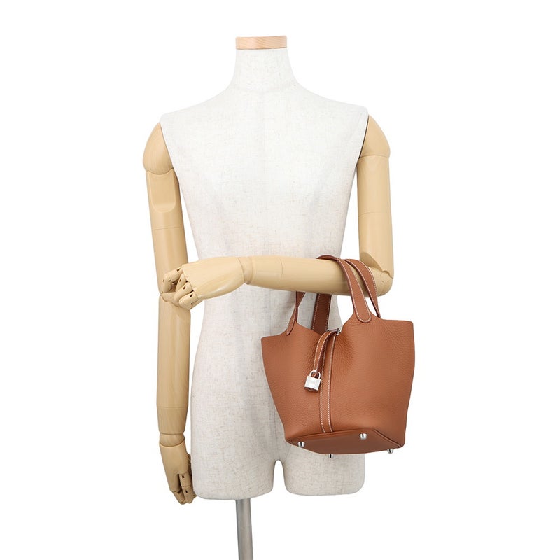 エルメス ハンドバッグ ピコタンロックPM ゴールド/シルバー金具 トリヨンクレマンス G刻印 HERMES