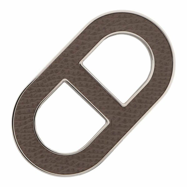 エルメス ブローチ シェーヌダンクル エタン/シルバー金具 ヴォーエプソン HERMES アクセサリー