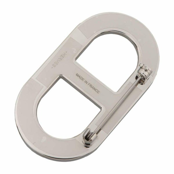 エルメス ブローチ シェーヌダンクル エタン/シルバー金具 ヴォーエプソン HERMES アクセサリー