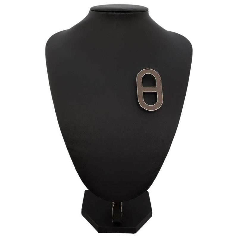 エルメス ブローチ シェーヌダンクル エタン/シルバー金具 ヴォーエプソン HERMES アクセサリー