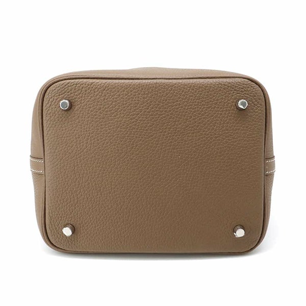 エルメス ハンドバッグ ピコタンロックMM エトゥープ/シルバー金具 トリヨンクレマンス Y刻印