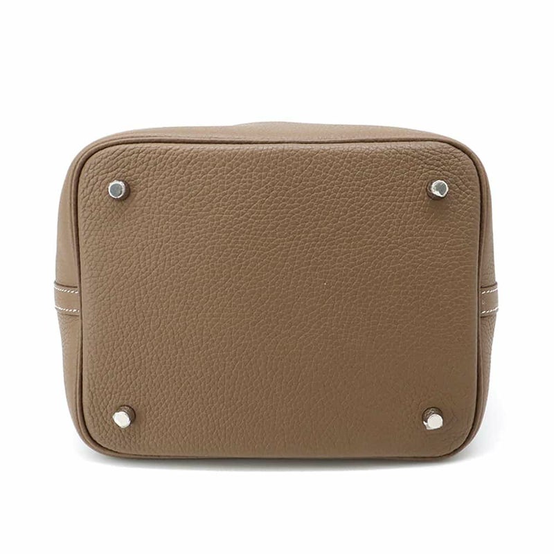 エルメス ハンドバッグ ピコタンロックMM エトゥープ/シルバー金具 トリヨンクレマンス Y刻印