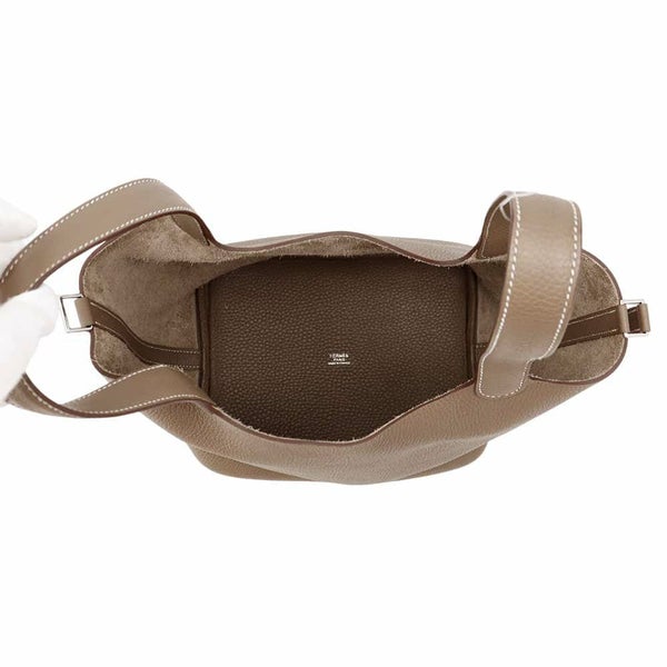 エルメス ハンドバッグ ピコタンロックMM エトゥープ/シルバー金具 トリヨンクレマンス Y刻印