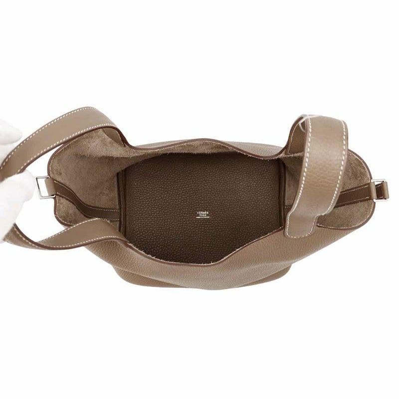 エルメス ハンドバッグ ピコタンロックMM エトゥープ/シルバー金具 トリヨンクレマンス Y刻印