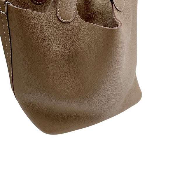 エルメス ハンドバッグ ピコタンロックMM エトゥープ/シルバー金具 トリヨンクレマンス Y刻印