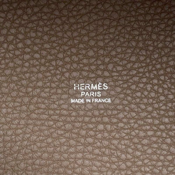 エルメス ハンドバッグ ピコタンロックMM エトゥープ/シルバー金具 トリヨンクレマンス Y刻印