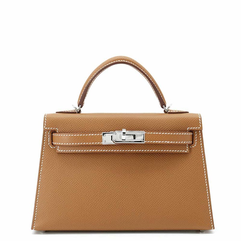 エルメス ハンドバッグ ミニケリードゥ 外縫い ゴールド/シルバー金具 エプソン W刻印 2wayショルダー