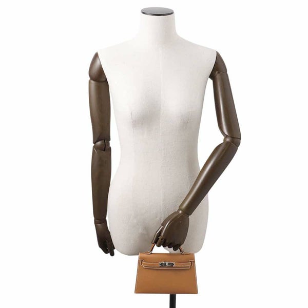 エルメス ハンドバッグ ミニケリードゥ 外縫い ゴールド/シルバー金具 エプソン W刻印 2wayショルダー