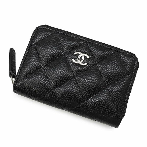 シャネル コインケース クラシック ジップコインパース マトラッセ ココマーク キャビアスキン AP0216 CHANEL 黒