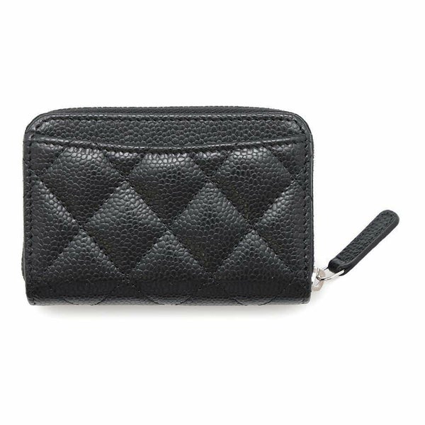 シャネル コインケース クラシック ジップコインパース マトラッセ ココマーク キャビアスキン AP0216 CHANEL 黒