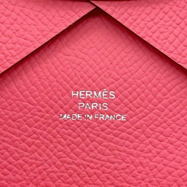 エルメス コインケース カルヴィ デュオ ローズアザレ/シルバー金具 エプソン B刻印