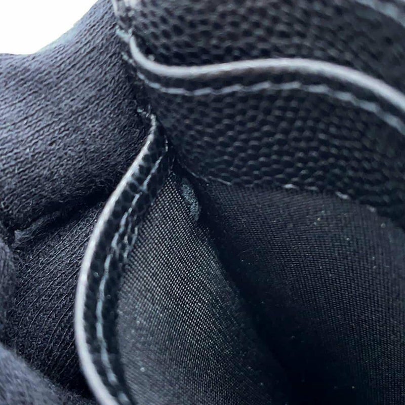 シャネル コインケース ココマーク マトラッセ キャビアスキン ストラス AP4558 CHANEL フラグメントケース カードケース 黒