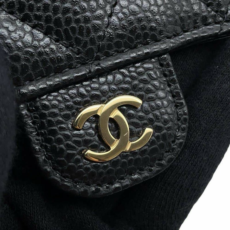 シャネル 財布 マトラッセ ココマーク キャビアスキン AP0232 CHANEL 三つ折り財布 ミディアム ウォレット 黒