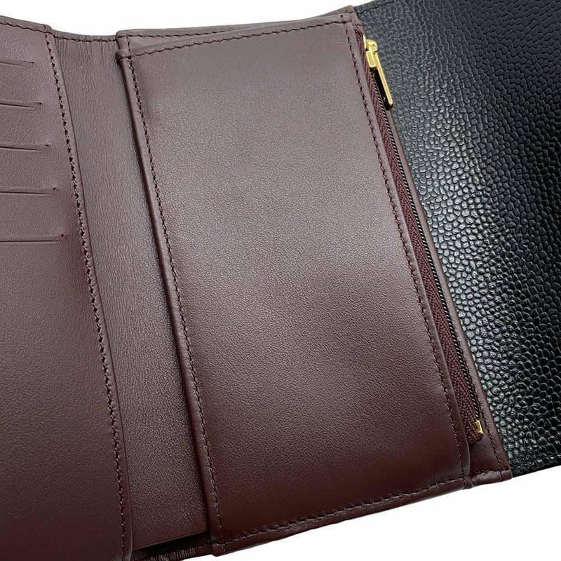 シャネル 財布 マトラッセ ココマーク キャビアスキン AP0232 CHANEL 三つ折り財布 ミディアム ウォレット 黒