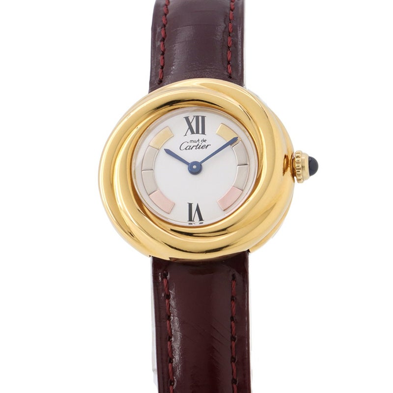 カルティエ マストトリニティ ヴェルメイユ W1010644 Cartier 腕時計 白文字盤 クォーツ