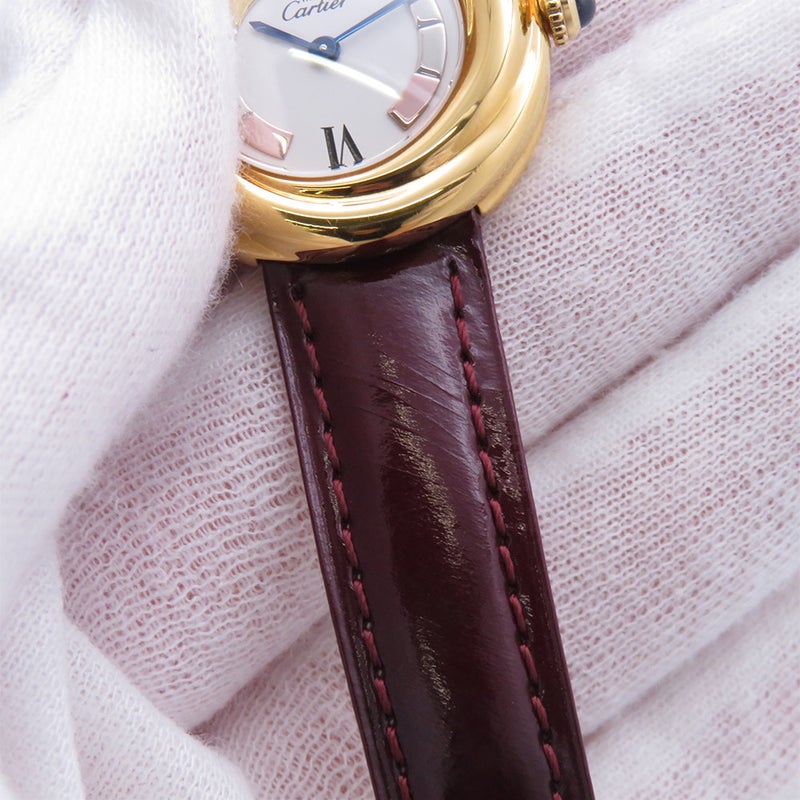 カルティエ マストトリニティ ヴェルメイユ W1010644 Cartier 腕時計 白文字盤 クォーツ