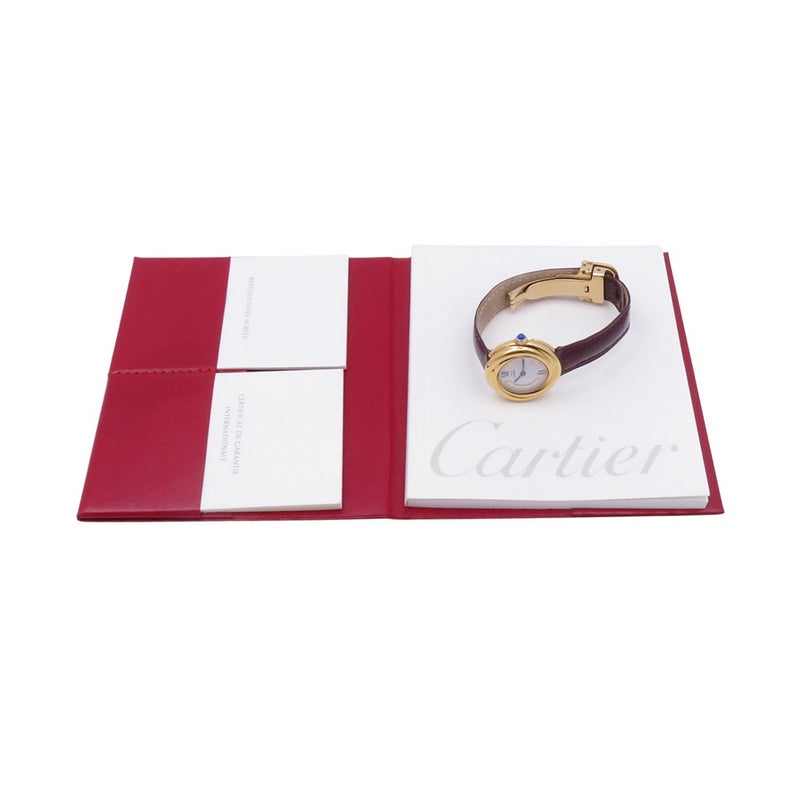 カルティエ マストトリニティ ヴェルメイユ W1010644 Cartier 腕時計 白文字盤 クォーツ