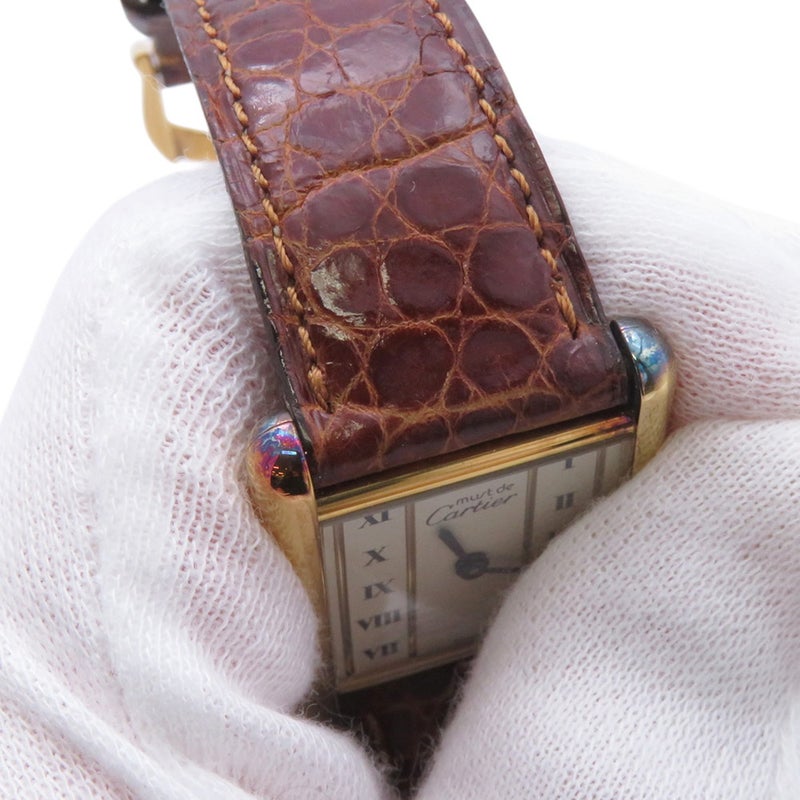 カルティエ マストタンク ヴェルメイユ LM W1002653 Cartier 腕時計 ウォッチ アイボリー文字盤 クォーツ ヴィンテージ