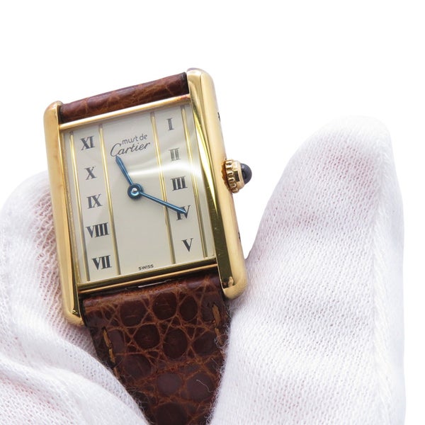 カルティエ マストタンク ヴェルメイユ LM W1002653 Cartier 腕時計 ウォッチ アイボリー文字盤 クォーツ ヴィンテージ