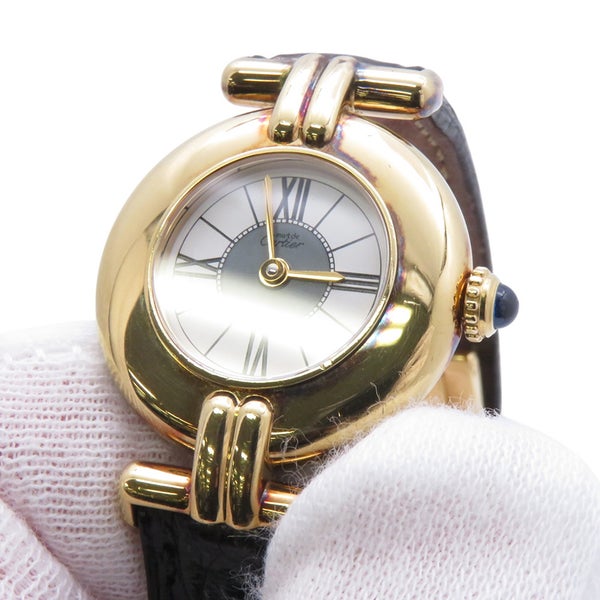 カルティエ マストコリゼ ヴェルメイユ SM W1004354 Cartier 腕時計 クォーツ 白文字盤