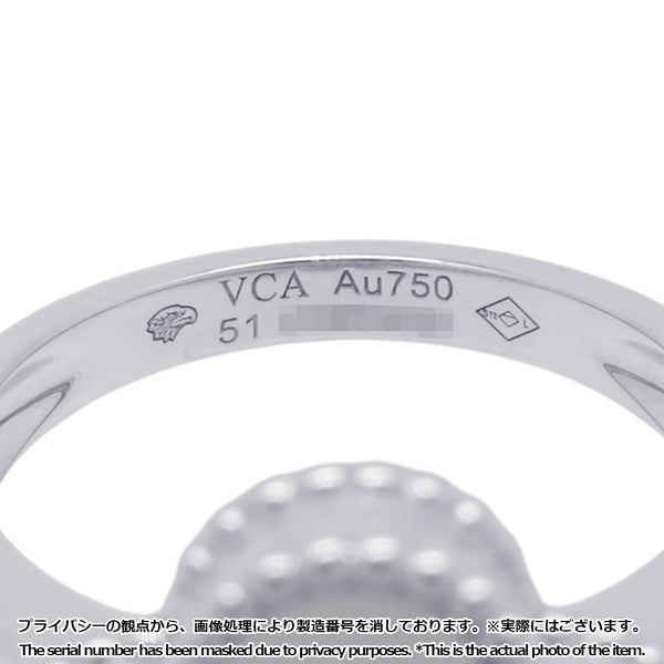 ヴァンクリ リング ヴィンテージ アルハンブラ リング マザーオブパール/ダイヤ 1P 0.05ct K18WG サイズ51 VCARF48900 指輪