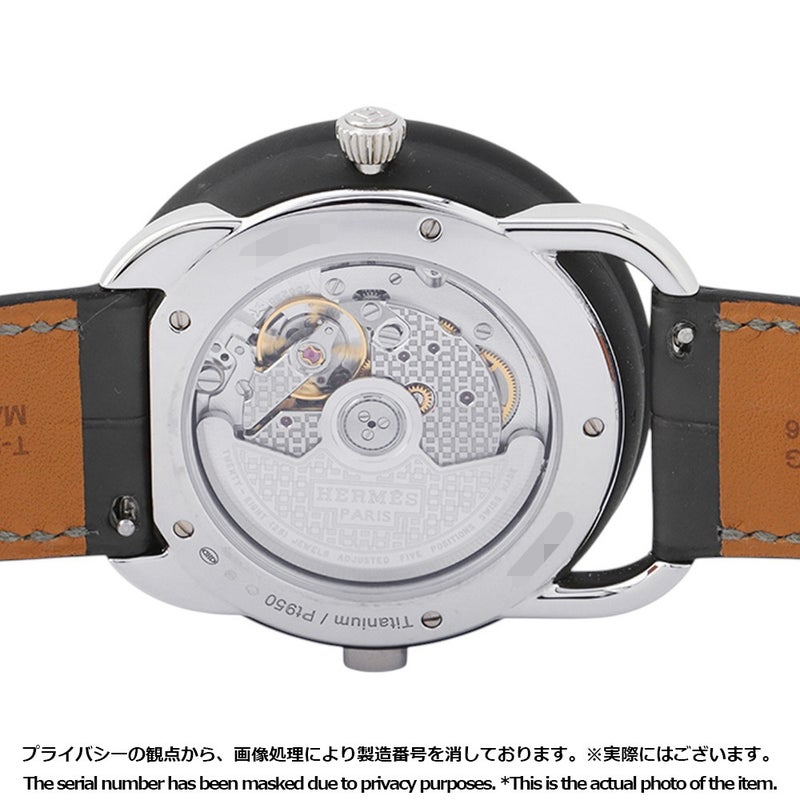 エルメス アルソー ル タン ヴォヤジャー デュアルタイム エクストララージ AR10.741 HERMES 腕時計 黒文字盤