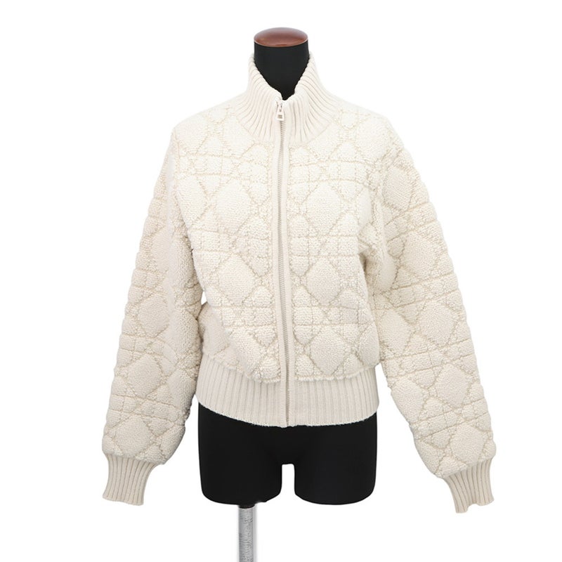 クリスチャン・ディオール ジャケット ジップ付き カーディガン レディースサイズ36 254V20AM340 Christian Dior アウター 白