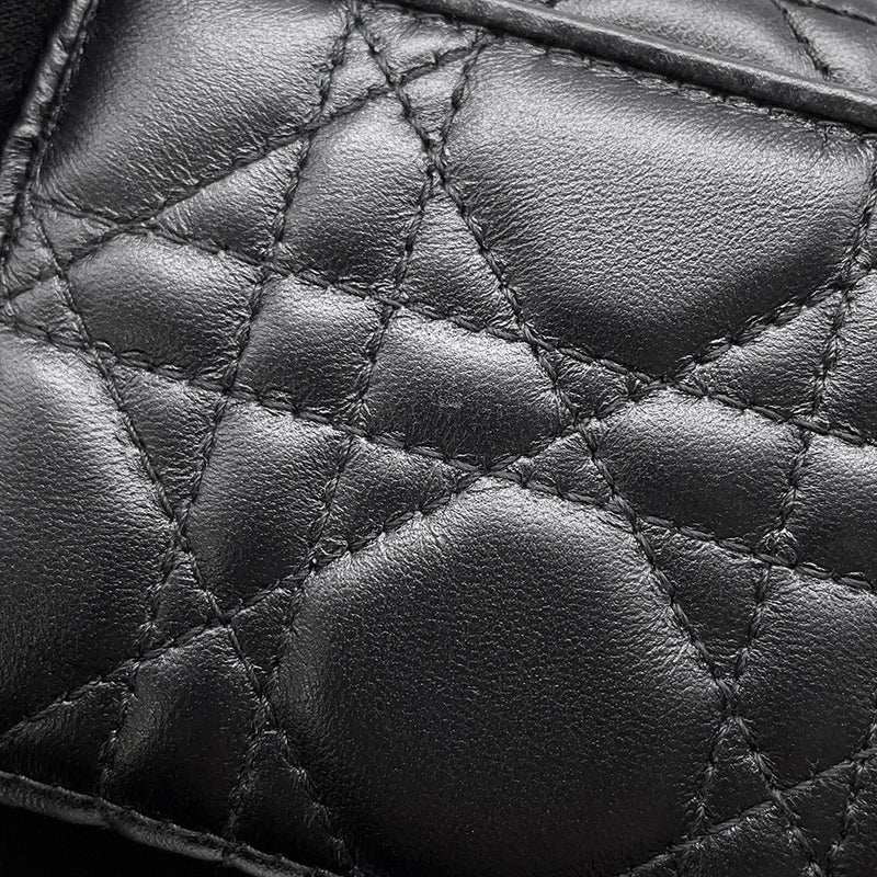 クリスチャン・ディオール 三つ折り財布 レディディオール ロータスウォレット カナージュ S0181ONMJ 財布 黒