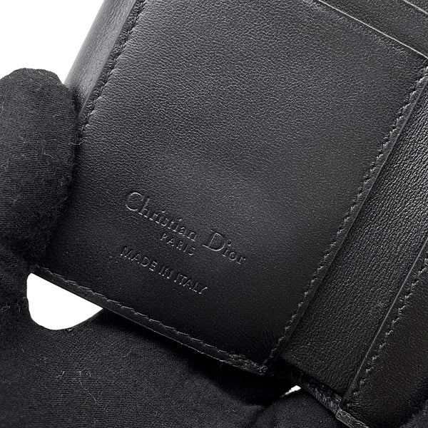 クリスチャン・ディオール 三つ折り財布 レディディオール ロータスウォレット カナージュ S0181ONMJ 財布 黒