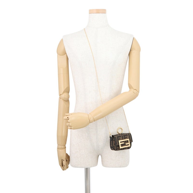 フェンディ バッグチャーム ナノ バゲット キャンバス 7AS045 FENDI 2wayショルダーバッグ