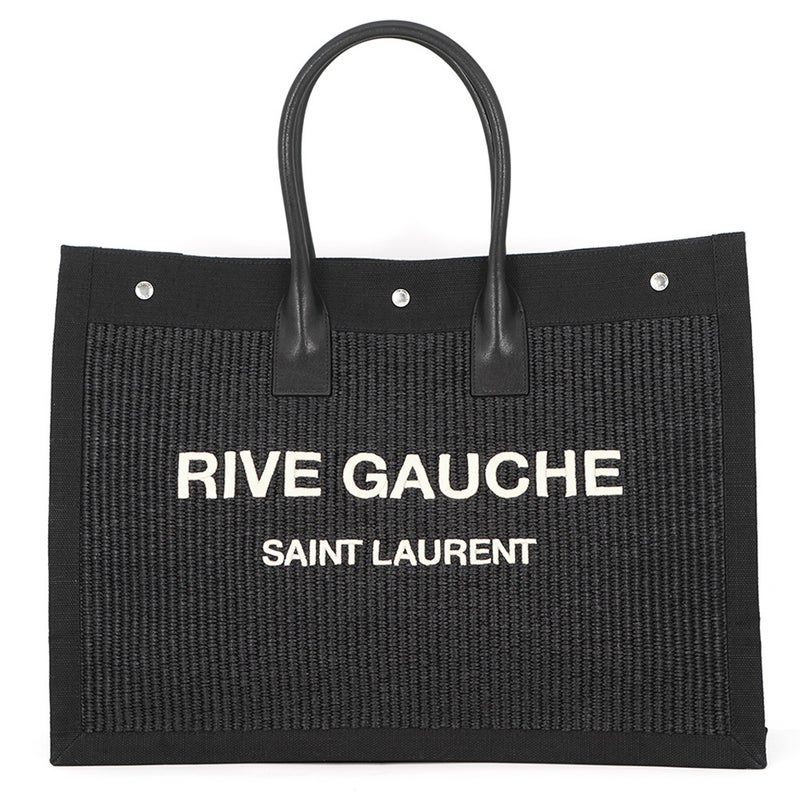 サンローランパリ トートバッグ リヴ・ゴーシュ ラージ ラフィア キャンバス 509415 2M21E SAINT LAURENT PARIS 黒