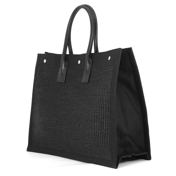 サンローランパリ トートバッグ リヴ・ゴーシュ ラージ ラフィア キャンバス 509415 2M21E SAINT LAURENT PARIS 黒