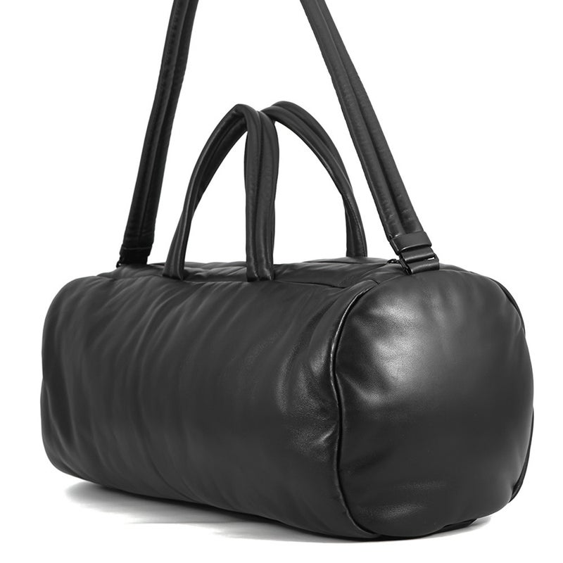 サンローランパリ ボストンバッグ ワイドロゴ パファー レザー 797640 SAINT LAURENT PARIS ２wayショルダー 黒