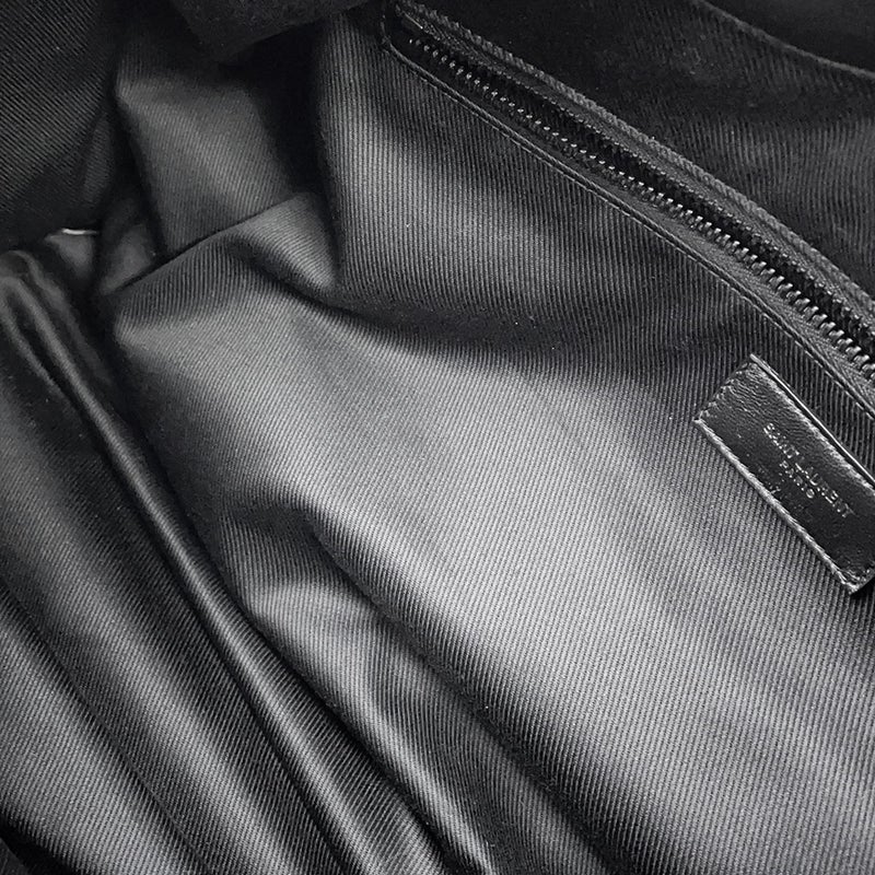 サンローランパリ ボストンバッグ ワイドロゴ パファー レザー 797640 SAINT LAURENT PARIS ２wayショルダー 黒