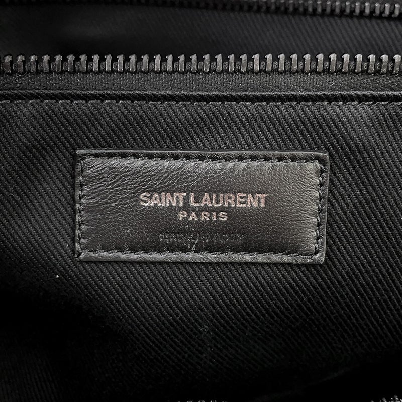 サンローランパリ ボストンバッグ ワイドロゴ パファー レザー 797640 SAINT LAURENT PARIS ２wayショルダー 黒